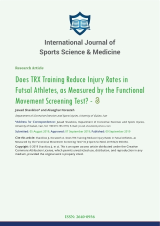 International Journal of Sports Science & Medicine