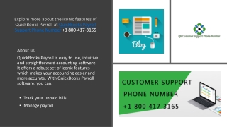 Explore more about the iconic features of QuickBooks Payroll at QuickBooks Payroll Support Phone Number 1 800-417-3165