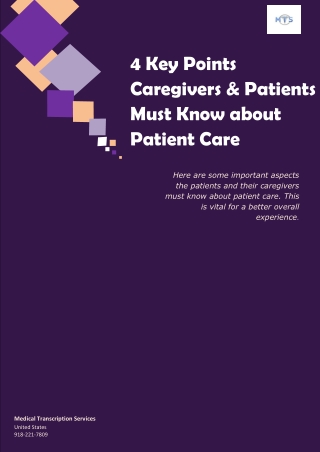 4 Key Points Caregivers & Patients Must Know about Patient Care