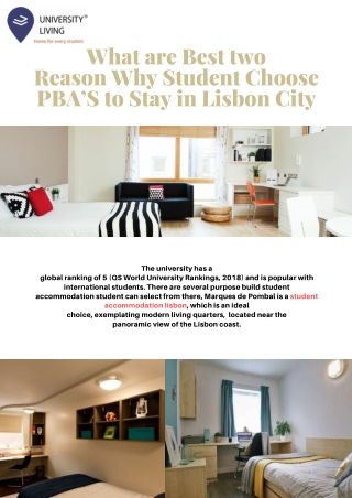 What are Best two Reason Why Student Choose PBA’S to Stay in Lisbon City