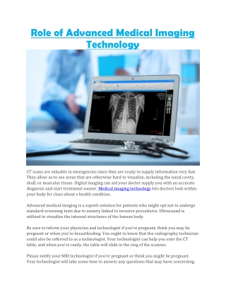 Advanced medical imaging