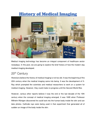 Medical imaging technology
