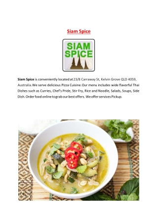 15% Off - Siam Spice-Kelvin Grove - Order Food Online