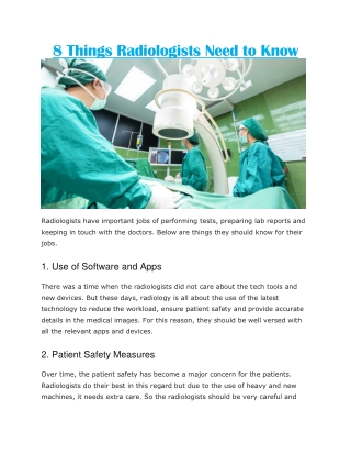 Radiation technology and medical imaging