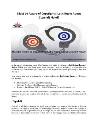 Must be Aware of Copyrights! Let’s Know About Copyleft Now!!