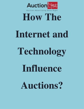 How The Internet and Technology Influence Auctions?