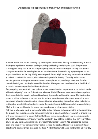 design your own beanie