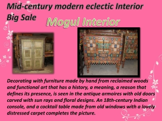 Mid-century modern eclectic Interior Big Sale