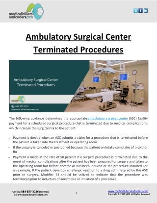 Ambulatory Surgical Center Terminated Procedures