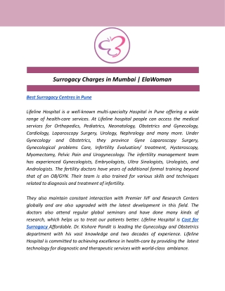 Surrogacy Charges in Mumbai | ElaWoman