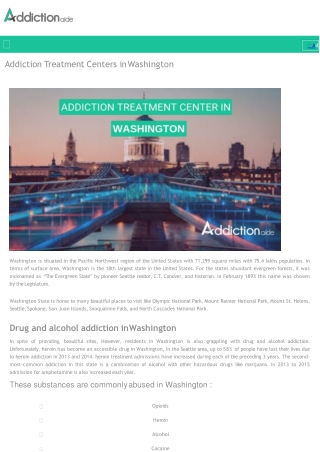 Addiction Treatment Centers in Washington
