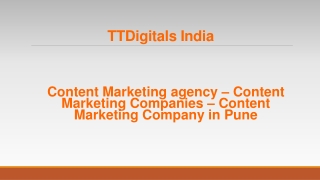 Content Marketing Company in Pune - Content Marketing Agency - TTDigitals