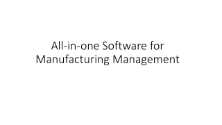 Software for manufacturing management