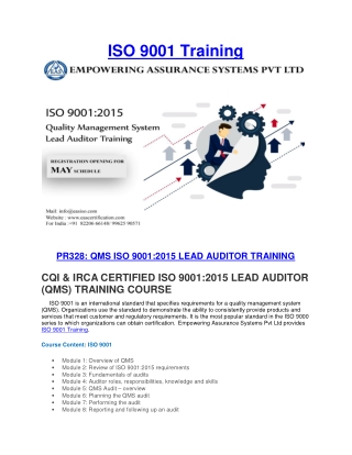 ISO 9001 Lead Auditor Course