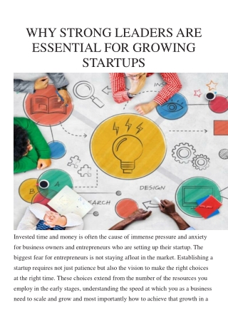 WHY STRONG LEADERS ARE ESSENTIAL FOR GROWING STARTUPS
