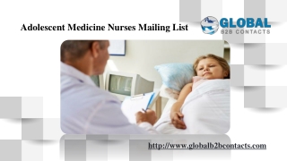 Adolescent Medicine Nurses Mailing List