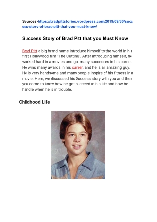 Success Story of Brad Pitt that you Must Know