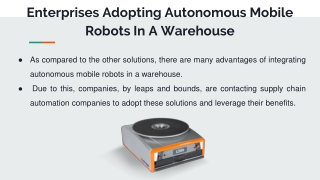 Why Are Enterprises Adopting Autonomous Mobile Robots In A Warehouse?