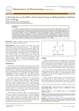 A Short Review on the Effect of Functional Group in Methylxanthine (Caffeine) Class of Drugs