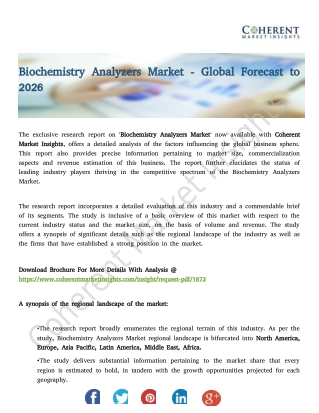 Biochemistry Analyzers Market - Global Forecast to 2026