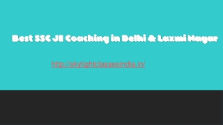 Best SSC JE Coaching in Delhi & Laxmi Nagar