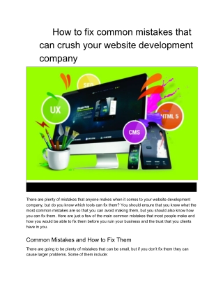 How to fix common mistakes that can crush your website development company