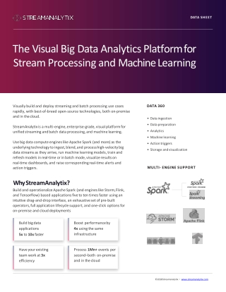 The Visual Big Data Analytics Platform for Stream Processing and Machine Learning