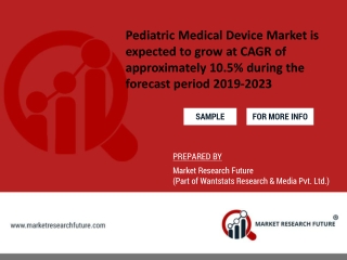 Pediatric Medical Device Market is expected to grow at CAGR of approximately 10.5% during the forecast period 2019-2023