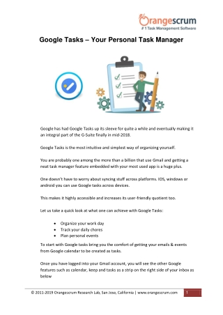 Google Tasks – Your Personal Task Manager
