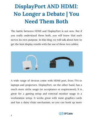 DisplayPort AND HDMI: No Longer a Debate | You Need Them Both