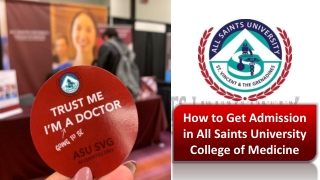 How to Get Admission in All Saints University College of Medicine