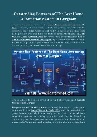 Outstanding Features of The Best Home Automation System in Gurgaon!