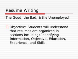 Resume Writing