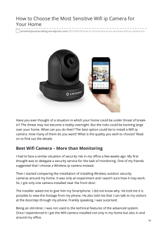 Wifi ip camera