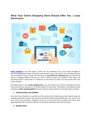 What Your Online Shopping Store Should Offer You