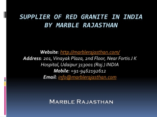 Supplier of Red Granite in India by Marble Rajasthan