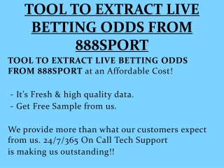 TOOL TO EXTRACT LIVE BETTING ODDS FROM 888SPORT