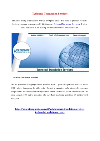 Technical Translation Services