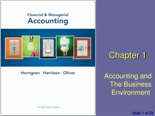Chapter 1 Accounting and The Business Environment