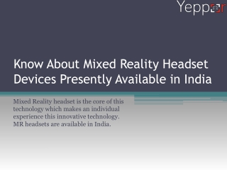 Mixed Reality Headset Units Available in Indian Market