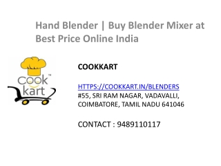 Hand Blender | Buy Blender Mixer at Best Price Online India