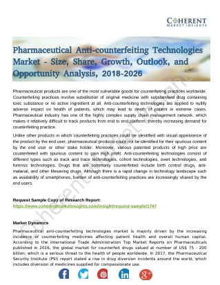 Pharmaceutical Anti-counterfeiting Technologies Market Trends Research And Projections For 2018-2026