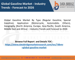 Global Gasoline Market - Industry Trends - Forecast to 2026