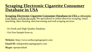 Scraping Electronic Cigarette Consumer Database in USA