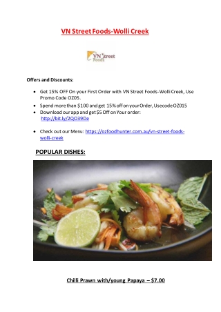 25% Off -VN Street Foods-Wolli Creek-Wolli Creek - Order Food Online