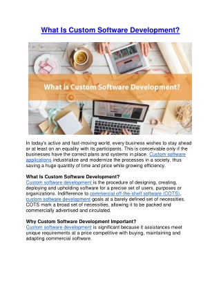 What Is Custom Software Development?