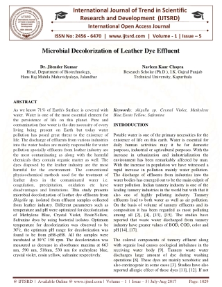 Microbial Decolorization of Leather Dye Effluent