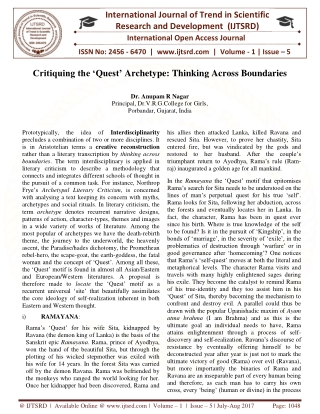 Critiquing the Quest Archetype Thinking Across Boundaries