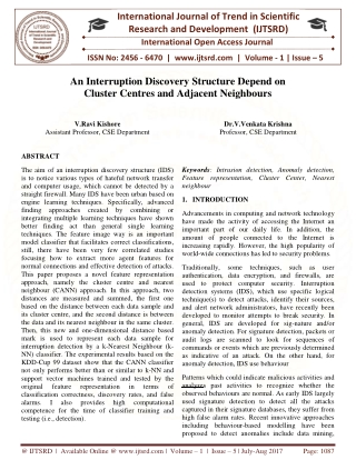 An Interruption Discovery Structure Depend on Cluster Centres and Adjacent Neighbours