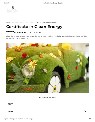 Certificate in Clean Energy - Edukite